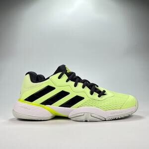adidas Kids 4.5 tennis court shoes in Neon Yellow and Black